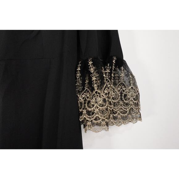 New Tuckernuck Pomander Place Gold Lace Lillith Midi Dress Sz Medium 1941-W - Picture 12 of 14